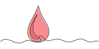 Continuous One Line Drawing of Doodle Blood Hand Drawn Symbol vector