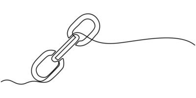 continuous one line drawing backlinks single line icon vector