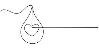 continuous one line drawing of blood drop single editable illustration vector