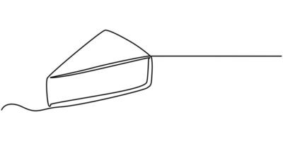 Piece of cake one line continuous drawing illustration vector
