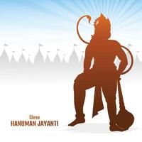 Greeting card design for shree hanuman jayanti background vector