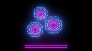 loading symbol with glowing neon effect green screen background video