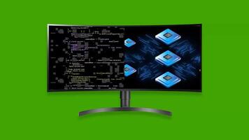 two layer monitor green screen background video