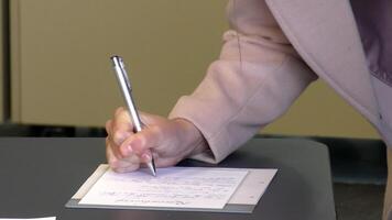the signing of an important business document contract or certificate video