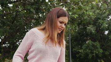 Girl Horrified By Seeing Rubbish Around In Polluted Park video