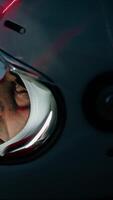 Astronaut With Helmet Surprised To Be On A Wonderful Planet Just Off Spacecraft video