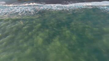 Angry Ocean Waves Crash On Isolated Beach Aerial View video