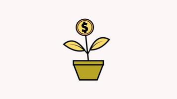 money tree animation icon motion graphic video