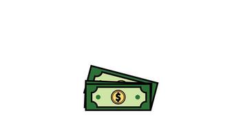 Motion graphics of banknote icon animation video