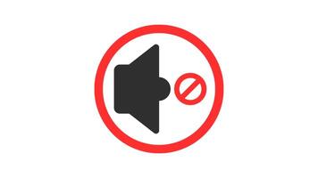 silent animation. no sound icon mute audio silence volume. mute sign. volume off. no sound area. silence volume video
