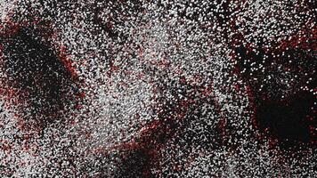 3d render of abstract loop particle flow animation with 3d small particle in white, black, and red color video