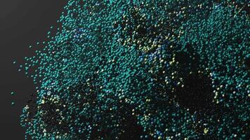 3d render of abstract loop particle flow animation with 3d small particle in dark background video