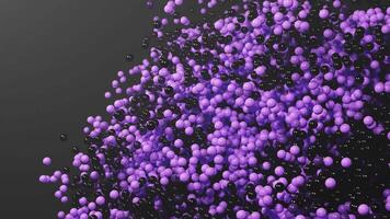 3d rendering of abstract art particle loop animation with 3d particle in purple and black color video