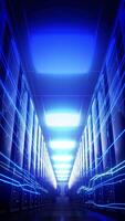 Exploring a Modern Server Room With Rapid Internet Signals - View from Below video