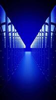 Moving Through Data Center with Rows of Servers video