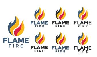 Stylish Symbol Flame Fire Logo Set with Sleek and Modern Aesthetics vector