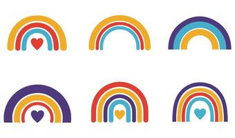 A stylish and modern summer rainbow sun illustration blending abstract shapes colorful cloud patterns and heat wave designs ideal for decorative collections and artistic weather-themed symbols. vector