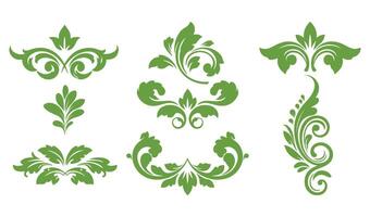 Graceful Summer Leaf Floral Swirl Ornaments Logo with Beautiful Flourish Scroll and Botanical Art for Vintage and Timeless Creations vector