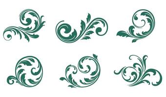 Timeless Summer Leaf Floral Swirl Ornaments Logo with Decorative Elements Creating a Vintage Art Pattern for Unique Logo Branding vector