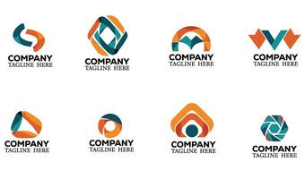 Sleek and Modern Business Logo Company Symbol Logo Set with Dynamic and Futuristic Elements for Corporate Branding vector