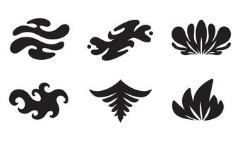 Creative Floral Flowers Stencil Swirl Ornament Icon Symbol with Vintage Scroll Patterns Decorative Summer Set Designs and Abstract Calligraphy Elements vector