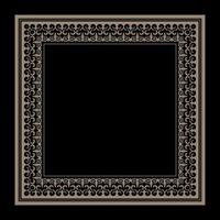 Gold square Kazakh national ornament. Abstract Asian element of the national pattern of the ancient nomads of the Kazakhs, Kyrgyz, Mongol, Uzbek, Tajik. For invitation, greeting card, sandblasting vector