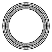 Decorative round frame for design with abstract patterned ornament. Circle frame. Elegant template for printing of cards, invitations, textiles, engraving, forging, ceramic, porcelain, embroidery. vector