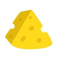 Cheese. Slice. Flat hand drawn illustration on white background. vector