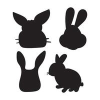 Set of bunnies silhouettes. Graphic design. illustrations on white background. vector