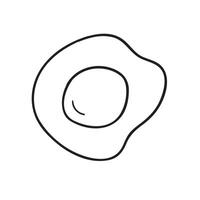 Fried egg. Outline isolated icon. illustration on white background. vector