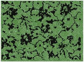 Abstract green and black hand drawn stick texture print pattern design resembling foliage or camouflage with swirling lines and shapes throughout. vector