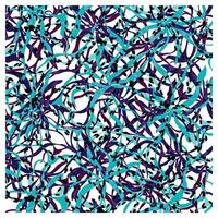A vibrant abstract pattern of intertwining teal, purple, and black lines and shapes, creating a dynamic, fluid design. vector