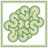 An abstract pattern of overlapping spirals in varying shades of green, creating a dynamic, fluid visual effect, it could be used as a wallpaper, fabric design, square scarf, pillow cover vector