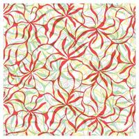 A vibrant floral pattern with red, green, and yellow swirls interlaced against a light background, creating a lively, dynamic design. vector