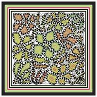 beautiful Intricate floral pattern featuring vibrant colors and black outlines, framed by layered, multicolored borders vector