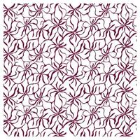 Repeating floral pattern featuring intricate maroon flowers with flowing petals on a white background. vector
