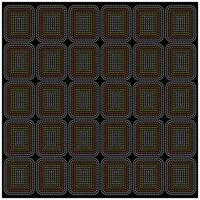 A geometric pattern featuring rectangles in shades of yellow, orange, and white on a black background, arranged in a grid format. vector