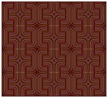 A decorative pattern featuring interwoven lines in yellow and white against a rich maroon background, creating a symmetrical design. vector