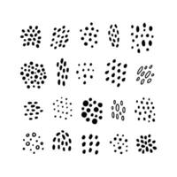 Hand drawn funky dot texture set vector