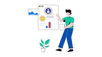 Accounts Analysis 2D animation. 4k video