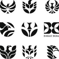 Collection of eagle logos and symbols for branding and design vector