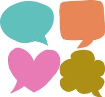 four different speech bubbles with different shapes vector