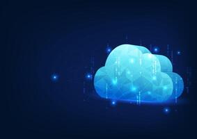 Cloud computing technology background with circuit lines around it, representing the technology of electronic data storage via the Internet, which has a data center infrastructure and privacy system. vector