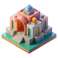impressive abstract Abstract Architectural Model Colored Background Isolated 4K png