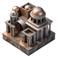 magnificent rustic Abstract Architectural Model Black Background Isolated premium png