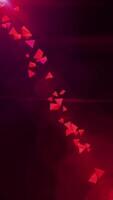 portrait red floating crystals with gradient backgrounds and 3d cubes background animation video