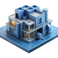 elegant rustic Abstract Building Blueprint Design Isolated premium png