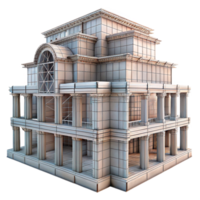 beautiful rustic Abstract Building Wireframe Model Isolated Element original png