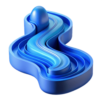 elegante rustico astratto dati ruscello fluente attraverso paesaggio isolato alto risoluzione png