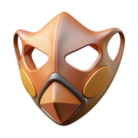 magnificent classic Abstract Face Mask Design Transparent Background with Angled Perspective 4K png